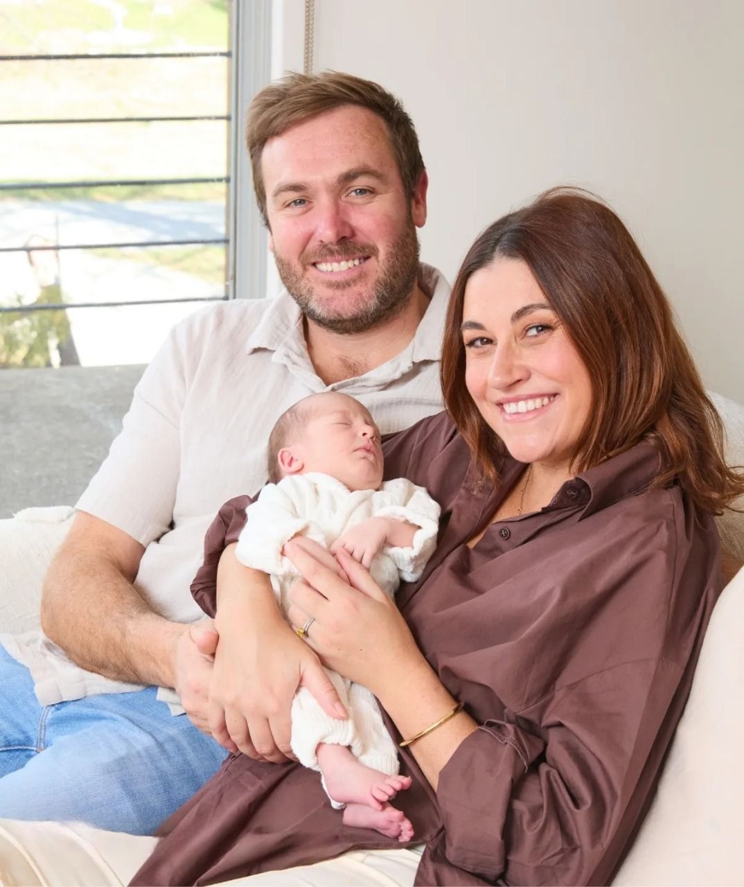 Andrew and Jess have welcomed their baby girl Gracie into the world. (Credit: Phillip Castleton)